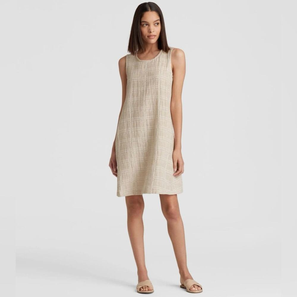 Eileen Fisher Plains Sleeveless Organic Cotton Line Size Small